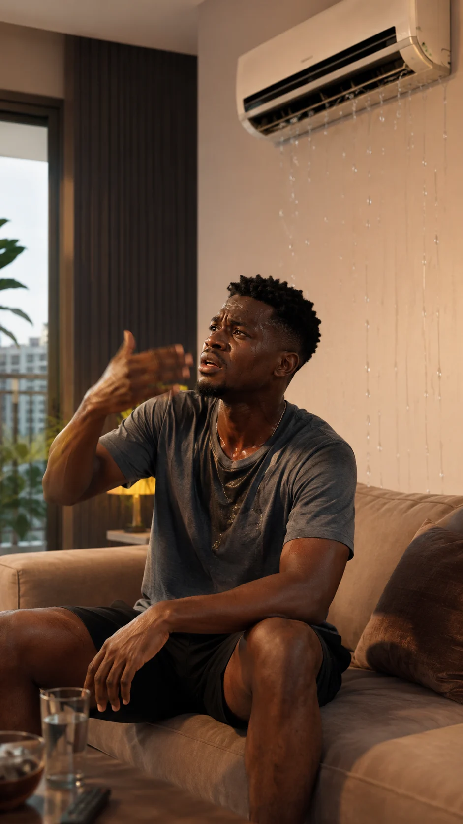 Climatisation en panne dans un salon à Abidjan